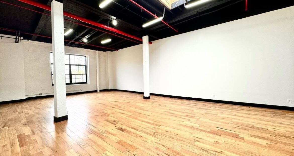 Expansive Industrial Loft Office in Trendy East Williamsburg – 1,100 Sq Ft, Customizable