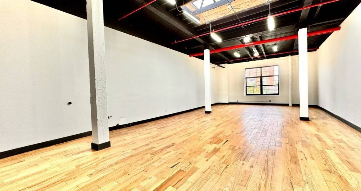 Expansive Industrial Loft Office in Trendy East Williamsburg – 1,100 Sq Ft, Customizable
