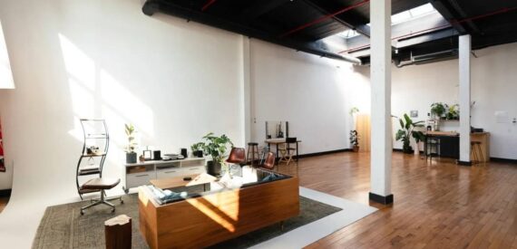 Expansive Industrial Loft Office in Trendy East Williamsburg – 1,100 Sq Ft, Customizable