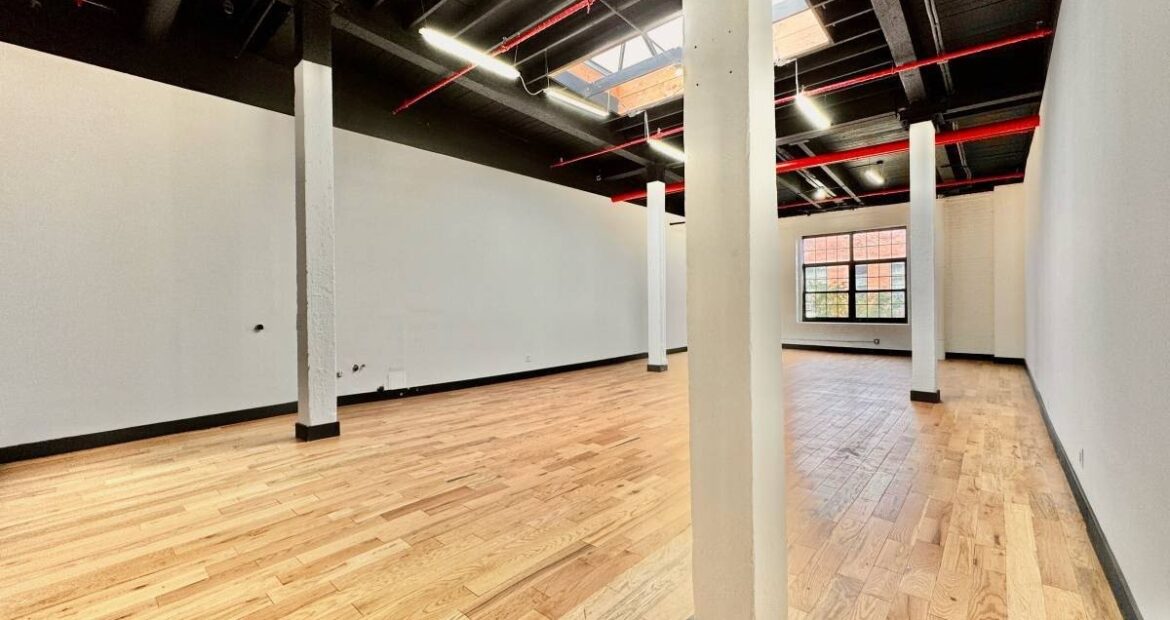 Expansive Industrial Loft Office in Trendy East Williamsburg – 1,100 Sq Ft, Customizable