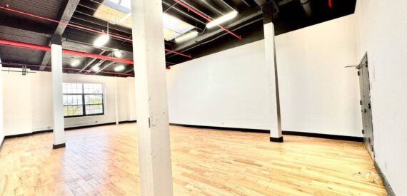 Expansive Industrial Loft Office in Trendy East Williamsburg – 1,100 Sq Ft, Customizable