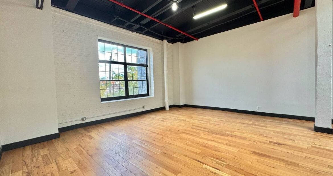 Expansive Industrial Loft Office in Trendy East Williamsburg – 1,100 Sq Ft, Customizable