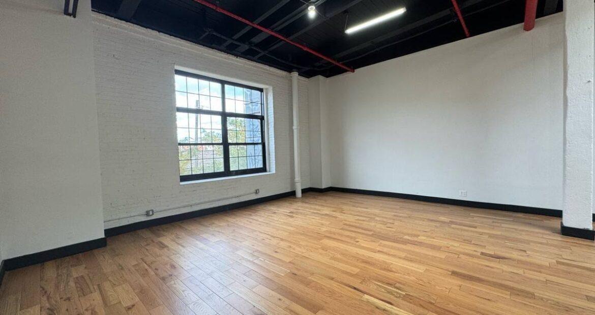 Expansive Industrial Loft Office in Trendy East Williamsburg – 1,100 Sq Ft, Customizable