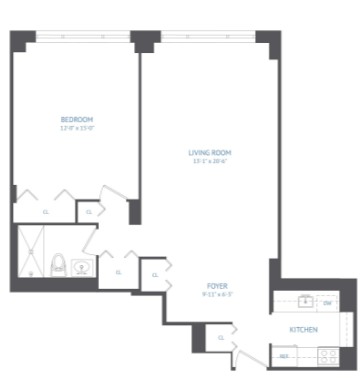 Amazing 1 bed on West 90th Street in Upper West Side