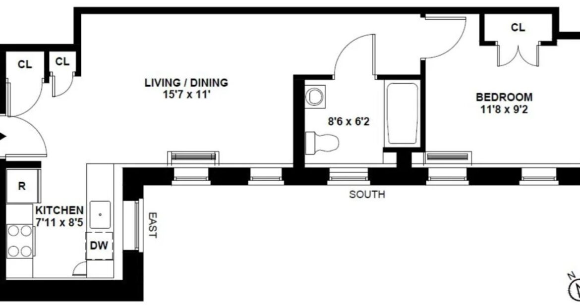 Amazing 1 bed on Manhattan Avenue in South Harlem