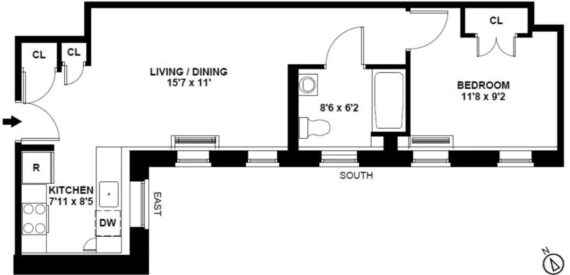 Amazing 1 bed on Manhattan Avenue in South Harlem