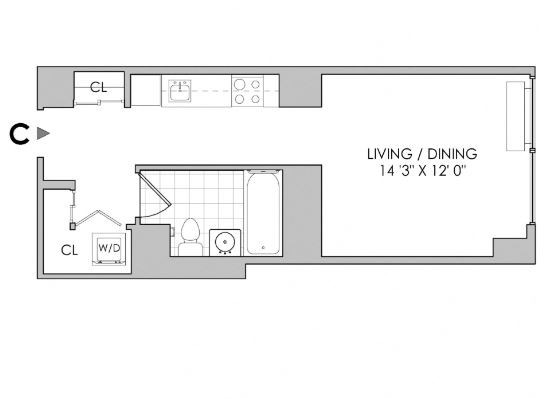 Amazing open layout on West 42nd Street in Hell’s Kitchen