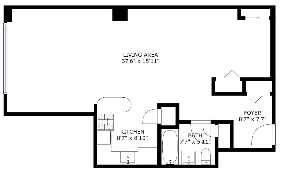 Amazing Studio on Nassau Street in Fulton/Seaport