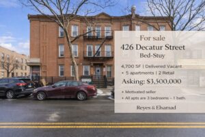 Bed-Stuy Mixed-Use Building: 2 Retail Spaces & 5 Apartments – 426 Decatur St