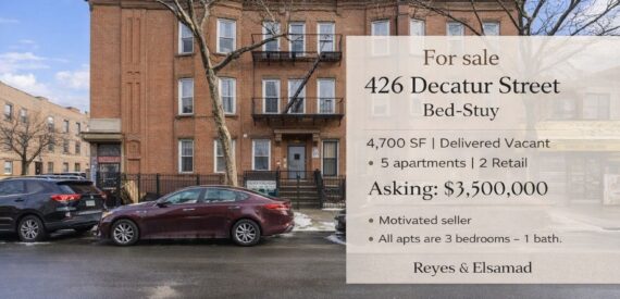 Bed-Stuy Mixed-Use Building: 2 Retail Spaces & 5 Apartments – 426 Decatur St